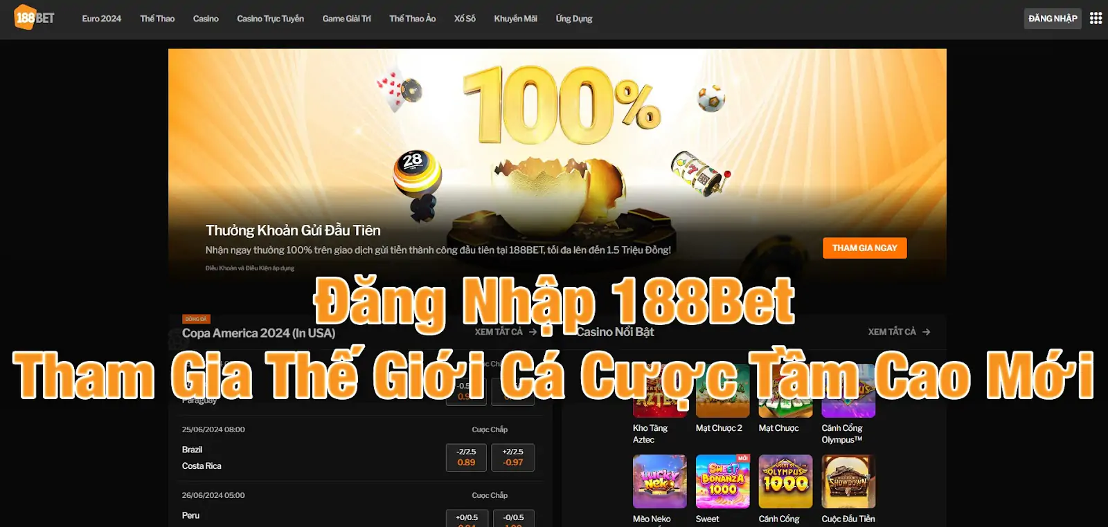 Đăng Nhập 188Bet: Tham Gia Thế Giới Cá Cược Tầm Cao Mới